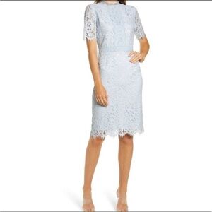 Rachel Parcell Lace Midi Dress in Light Blue